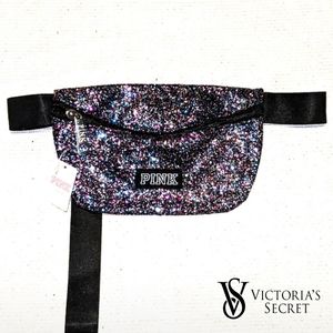 VS PINK Fanny Pack in Multicolored Black Glitter